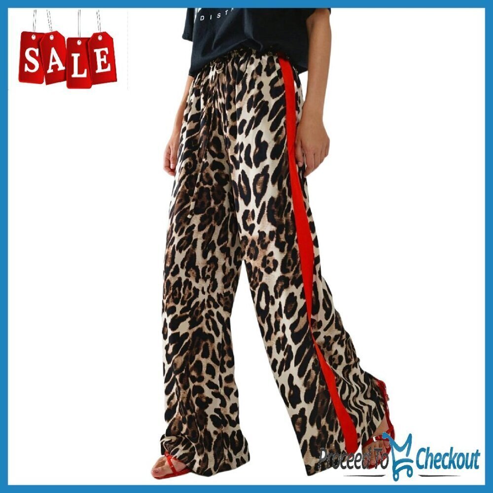 Women's Drawstring Wide Leg Casual Pants Silky Comfortable Straight Leg